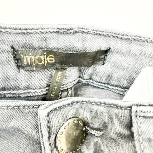 Maje H14 Agripine Charcoal Gray Slim Fit Denim Skinny Jeans Size 36 US 24 - Picture 7 of 9